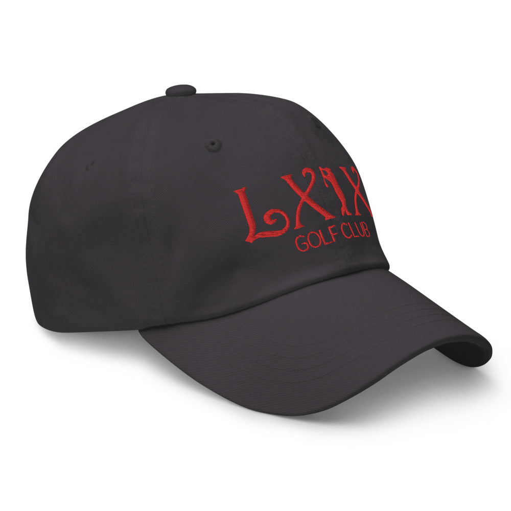 Curve Logo Dad Hat — Low-Profile Cotton Golf Cap (Red Logo)