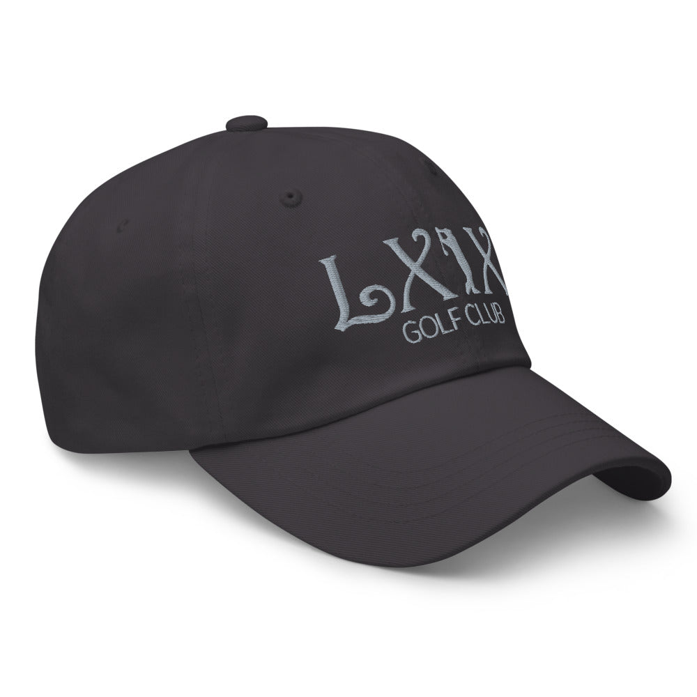 Curve Logo Dad Hat — Low-Profile Cotton Golf Cap (Gray Logo)