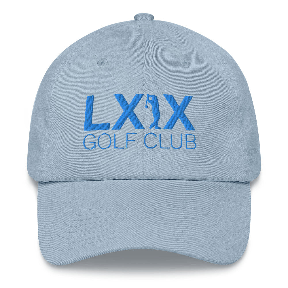 Swinger Logo Dad Hat — Low-Profile Cotton Golf Cap (Aqua Logo)
