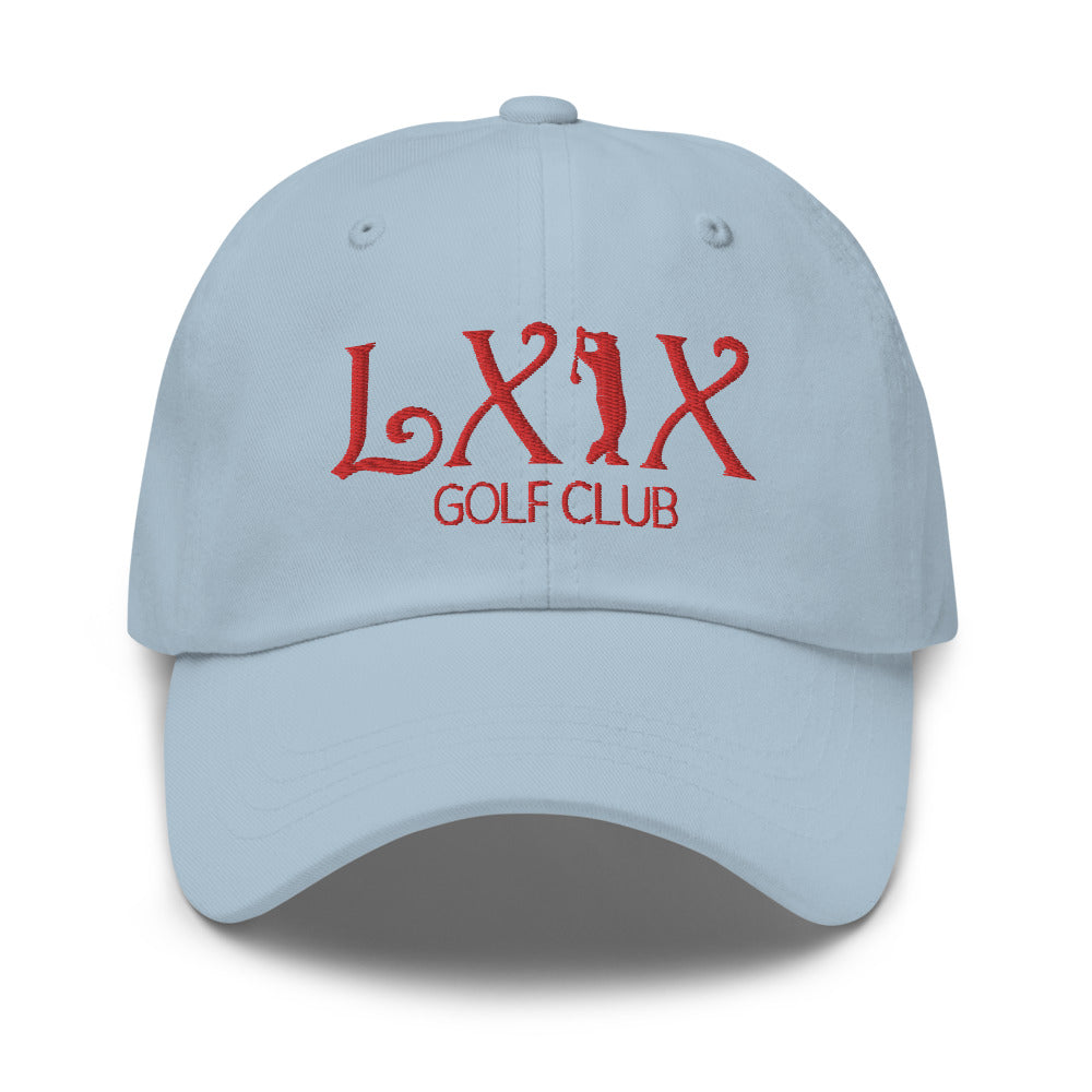 Curve Logo Dad Hat — Low-Profile Cotton Golf Cap (Red Logo)