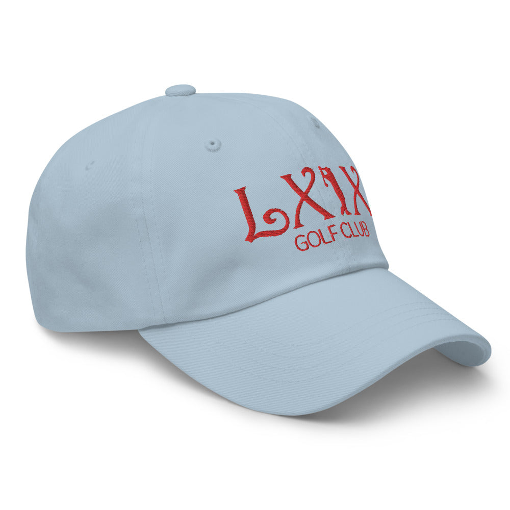 Curve Logo Dad Hat — Low-Profile Cotton Golf Cap (Red Logo)