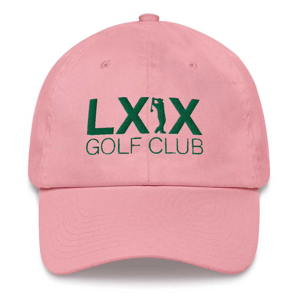 Swinger Logo Dad Hat — Low-Profile Cotton Golf Cap (Kelly Green Logo)
