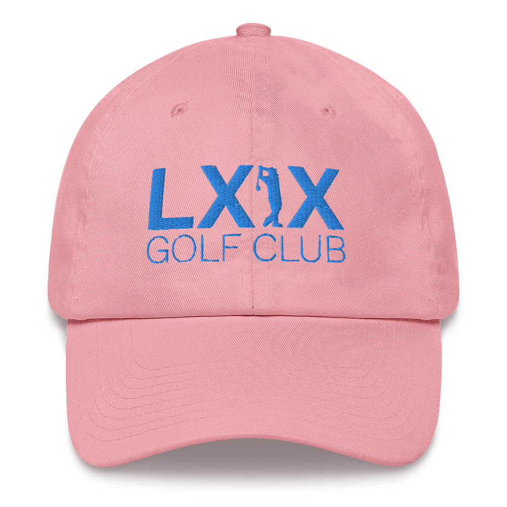 Swinger Logo Dad Hat — Low-Profile Cotton Golf Cap (Aqua Logo)