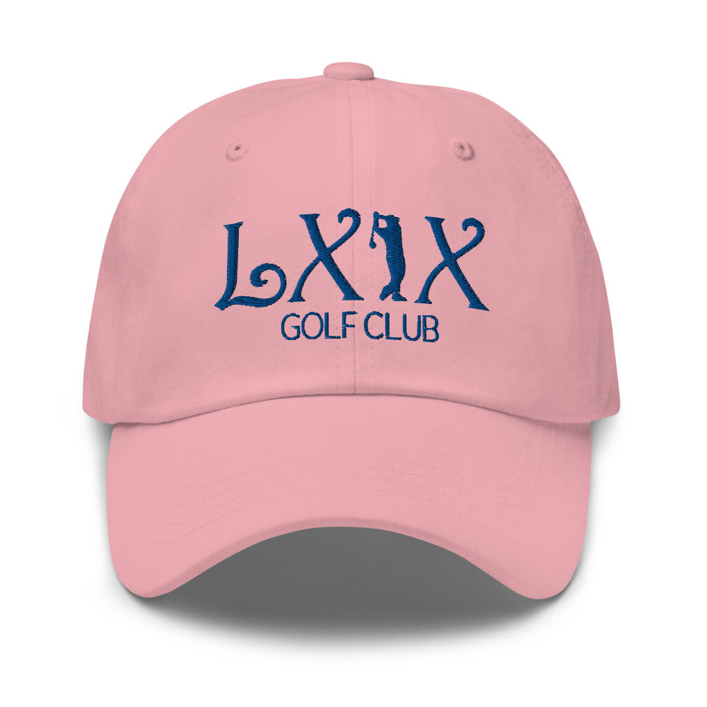 Curve Logo Dad Hat — Low-Profile Cotton Golf Cap (Blue Logo)