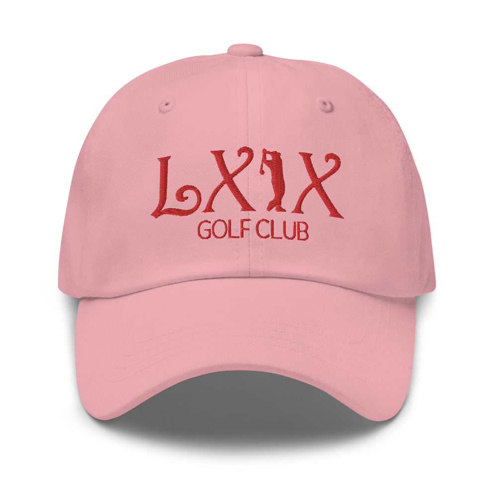 Curve Logo Dad Hat — Low-Profile Cotton Golf Cap (Red Logo)