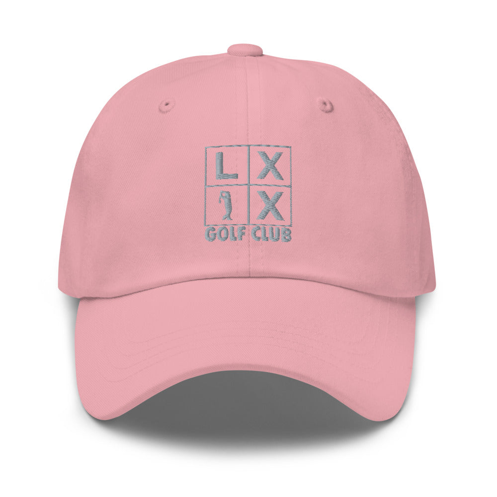Four Box Logo Dad Hat — Low-Profile Cotton Golf Cap (Gray Logo)