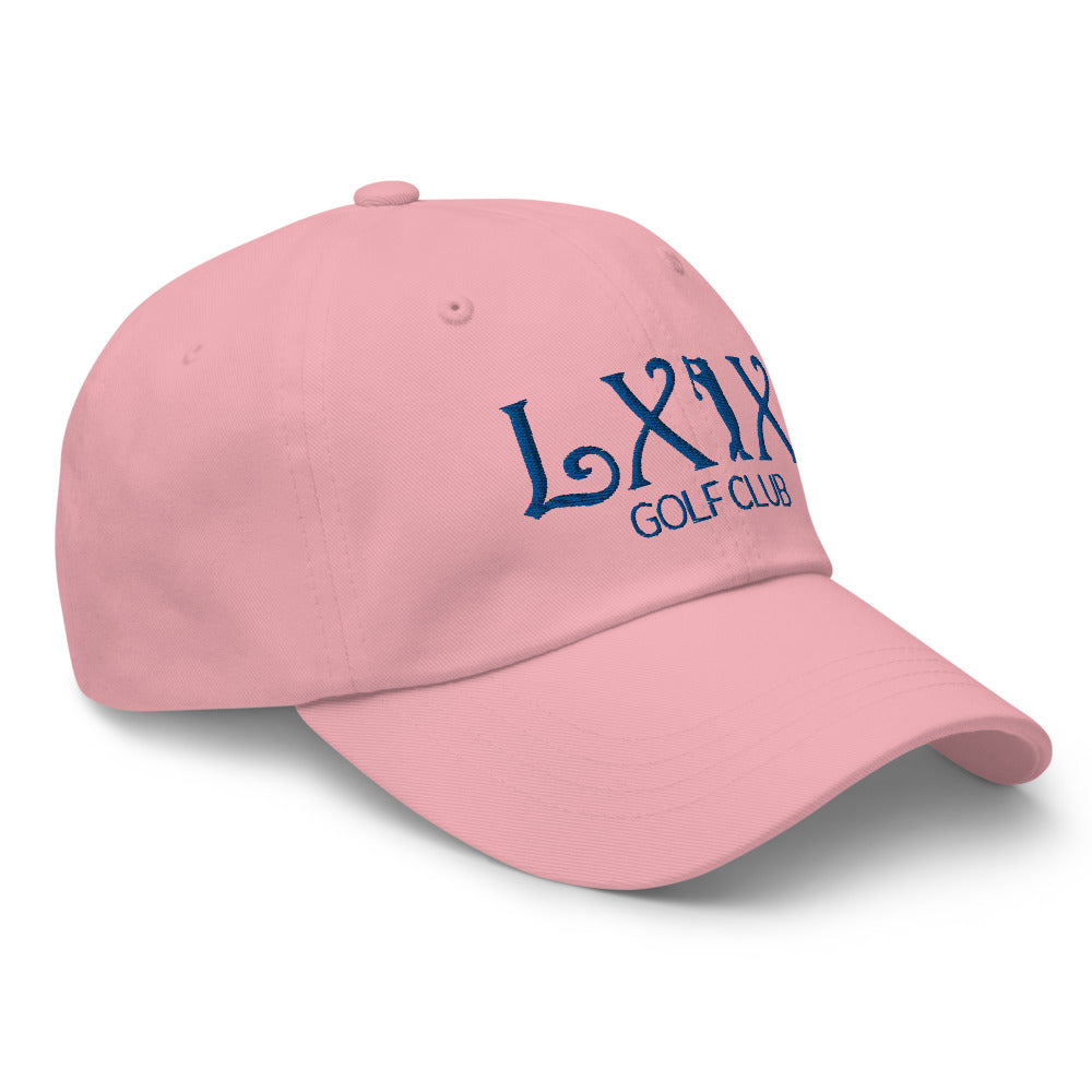 Curve Logo Dad Hat — Low-Profile Cotton Golf Cap (Blue Logo)