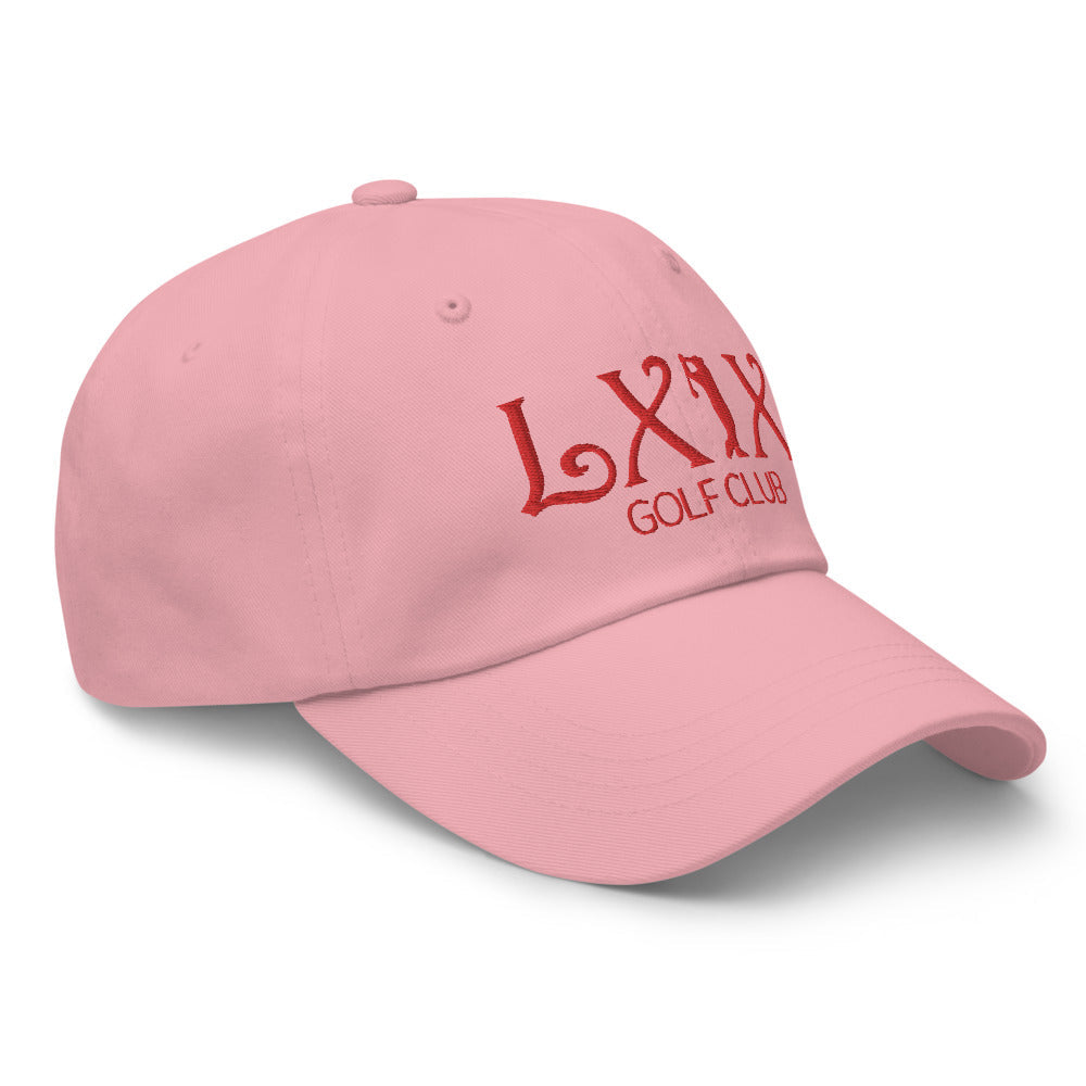 Curve Logo Dad Hat — Low-Profile Cotton Golf Cap (Red Logo)