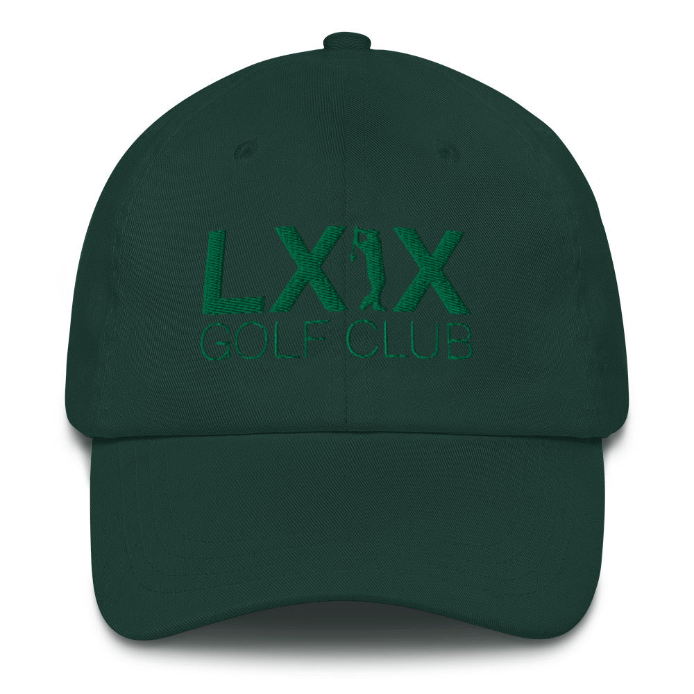 Swinger Logo Dad Hat — Low-Profile Cotton Golf Cap (Kelly Green Logo)