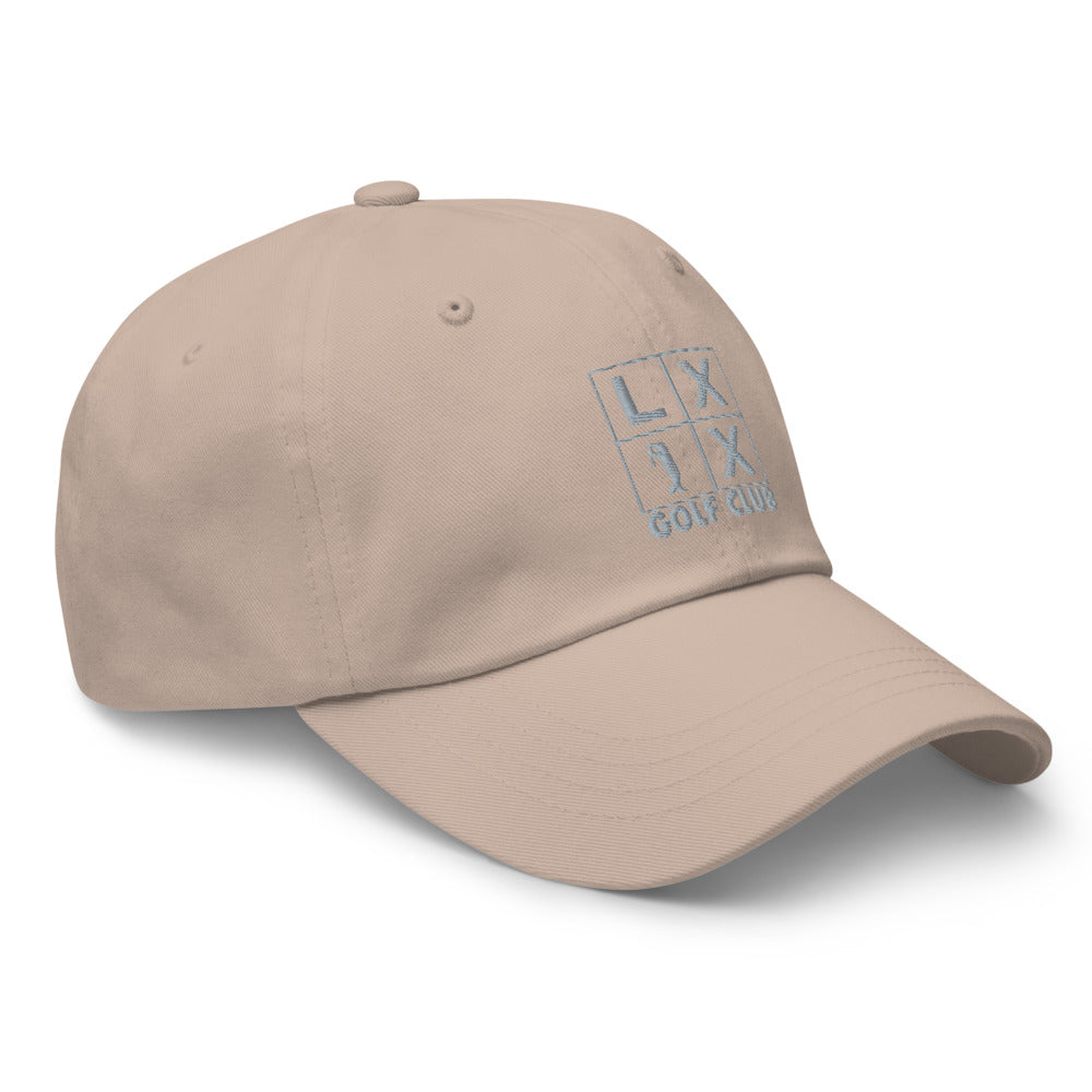 Four Box Logo Dad Hat — Low-Profile Cotton Golf Cap (Gray Logo)