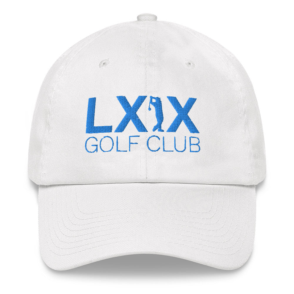 Swinger Logo Dad Hat — Low-Profile Cotton Golf Cap (Aqua Logo)