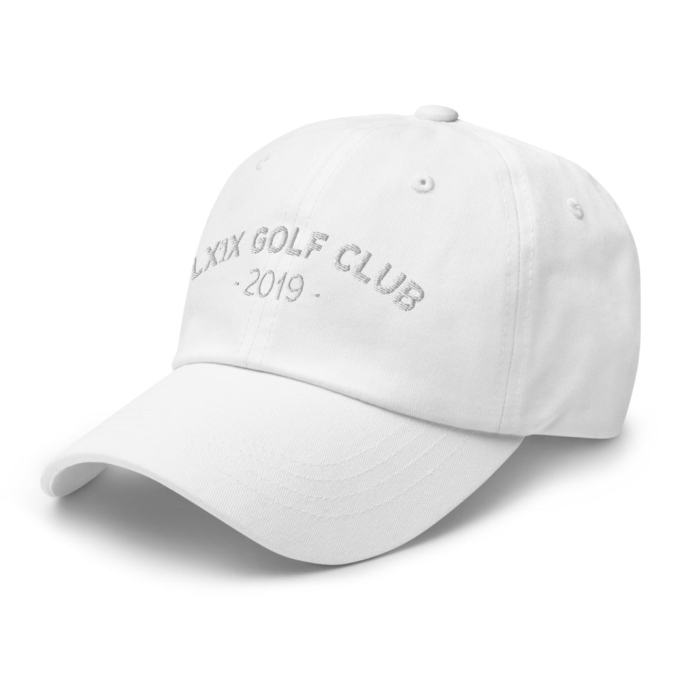 Arch Logo Dad Hat — Low-Profile Cotton Golf Cap (White Logo)
