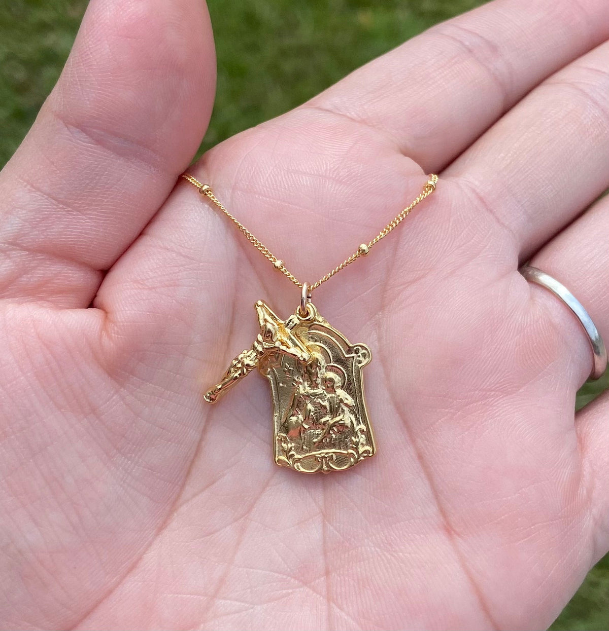 Saint Joseph and Crucifix Necklace