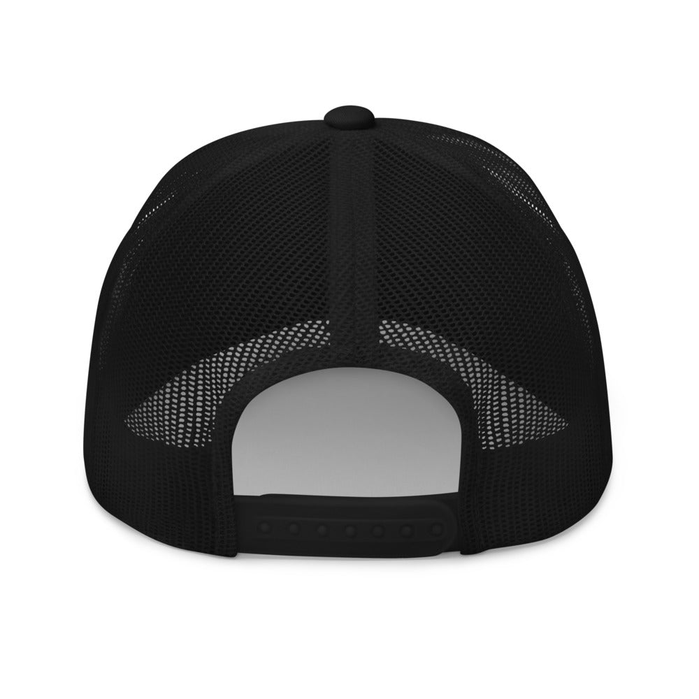 Arch Logo Trucker Hat — Mesh-Back Snapback Cap (White Logo)