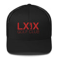 Swinger Logo Trucker Hat — Mesh-Back Snapback Cap (Red Logo)