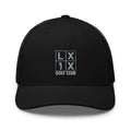 Four Box Logo Trucker Hat — Mesh-Back Snapback Cap (Gray Logo)