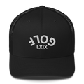 Upside Down LXIX Arch Trucker Hat — Mesh-Back Snapback Cap