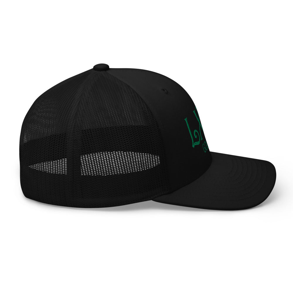 Curve Logo Trucker Hat — Mesh-Back Snapback Cap (Green Logo)