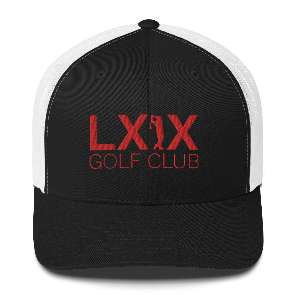 Swinger Logo Trucker Hat — Mesh-Back Snapback Cap (Red Logo)