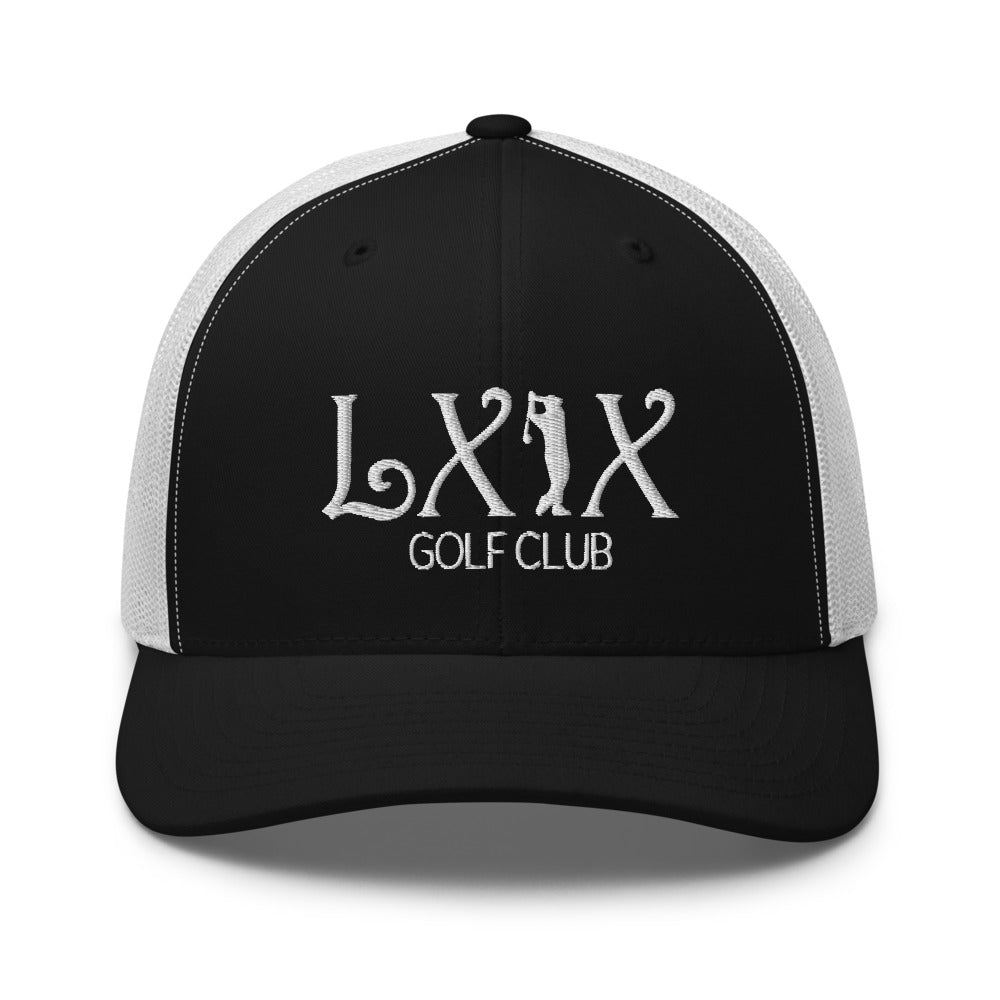 Curve Logo Trucker Hat — Mesh-Back Snapback Cap (White Logo)