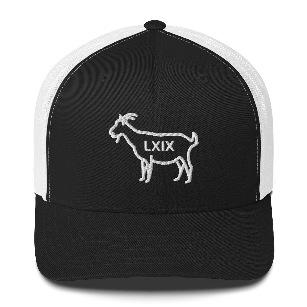 The GOAT LXIX Trucker Hat — Mesh-Back Snapback Cap