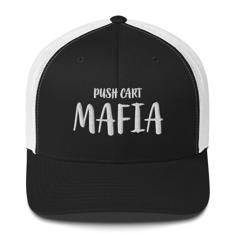 Push Cart Mafia Trucker Hat — Funny Golf Snapback Cap