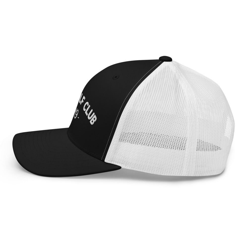 Arch Logo Trucker Hat — Mesh-Back Snapback Cap (White Logo)