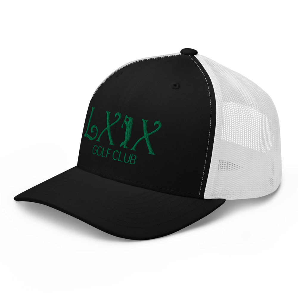 Curve Logo Trucker Hat — Mesh-Back Snapback Cap (Green Logo)