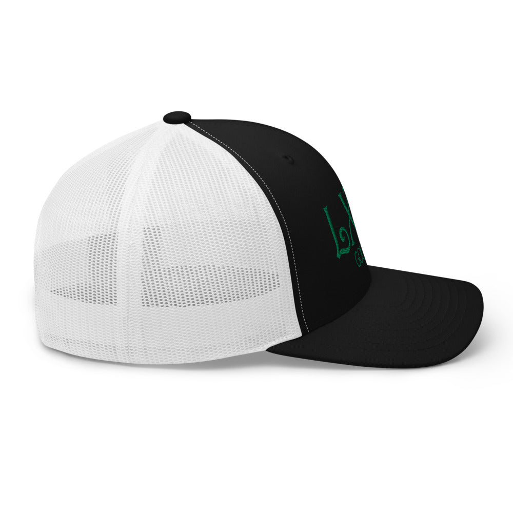 Curve Logo Trucker Hat — Mesh-Back Snapback Cap (Green Logo)