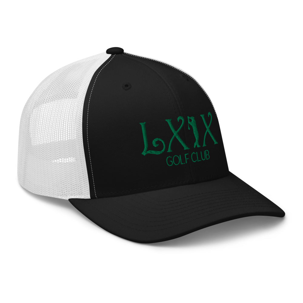 Curve Logo Trucker Hat — Mesh-Back Snapback Cap (Green Logo)