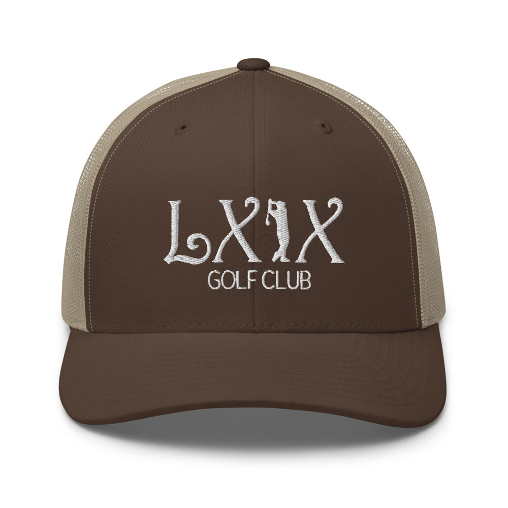 Curve Logo Trucker Hat — Mesh-Back Snapback Cap (White Logo)