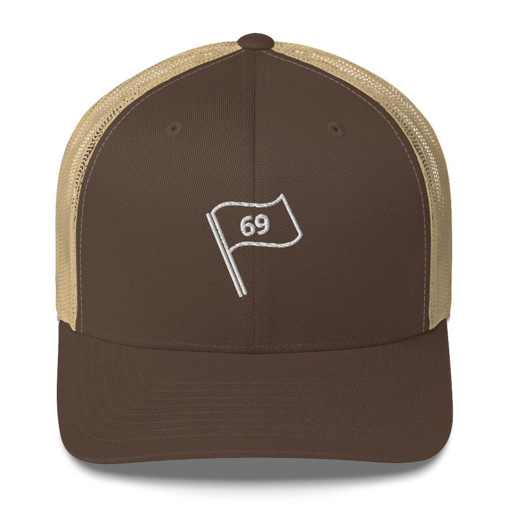 69 Flag Trucker Hat — Mesh-Back Snapback Cap