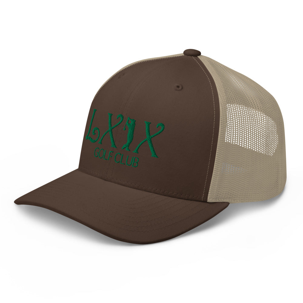 Curve Logo Trucker Hat — Mesh-Back Snapback Cap (Green Logo)