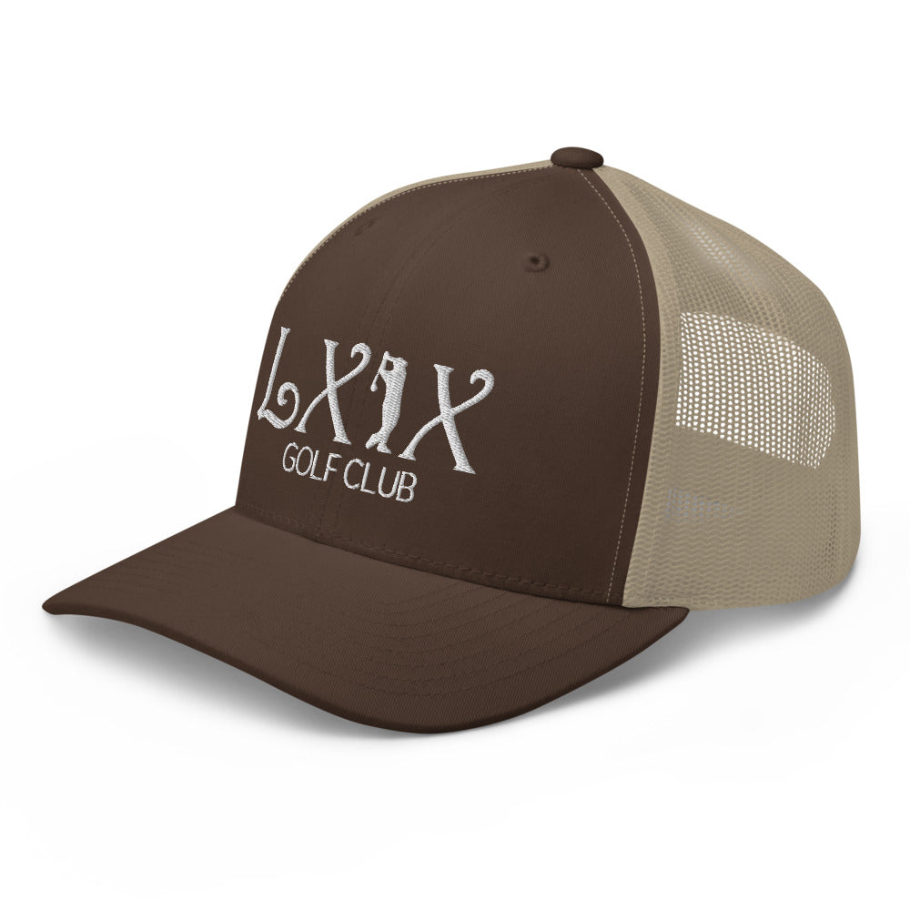 Curve Logo Trucker Hat — Mesh-Back Snapback Cap (White Logo)