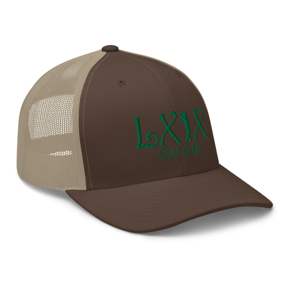 Curve Logo Trucker Hat — Mesh-Back Snapback Cap (Green Logo)