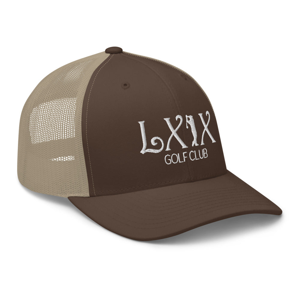 Curve Logo Trucker Hat — Mesh-Back Snapback Cap (White Logo)