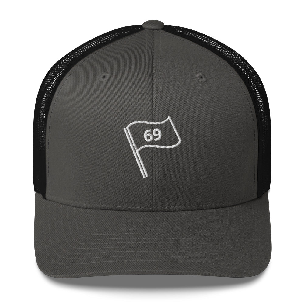 69 Flag Trucker Hat — Mesh-Back Snapback Cap