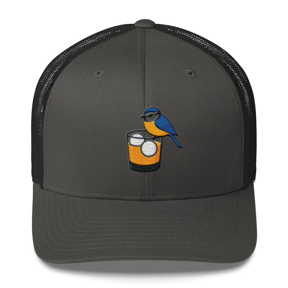 Birdie Juice Golf Trucker Hat — Silver/Charcoal/Green Snapback