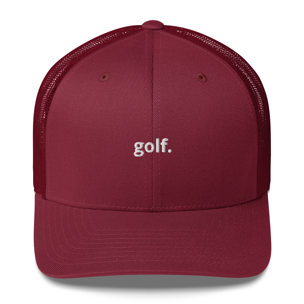 golf. Trucker Hat — Minimalist Golf Snapback Cap