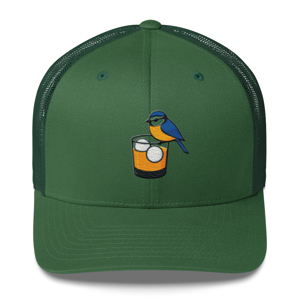 Birdie Juice Golf Trucker Hat — Silver/Charcoal/Green Snapback