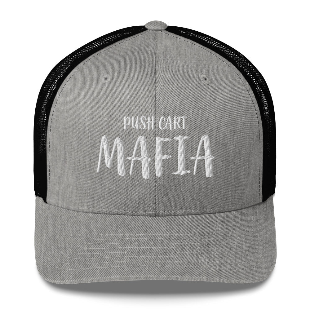 Push Cart Mafia Trucker Hat — Funny Golf Snapback Cap