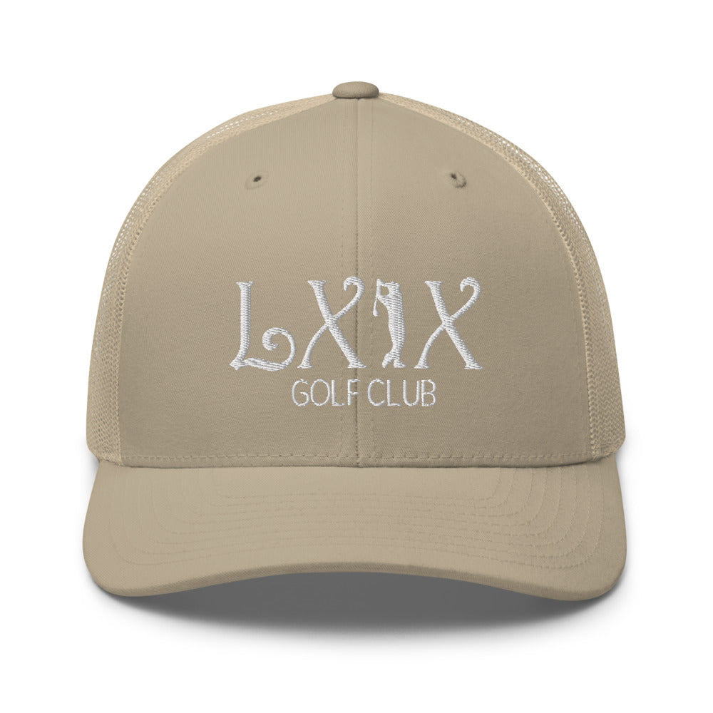 Curve Logo Trucker Hat — Mesh-Back Snapback Cap (White Logo)