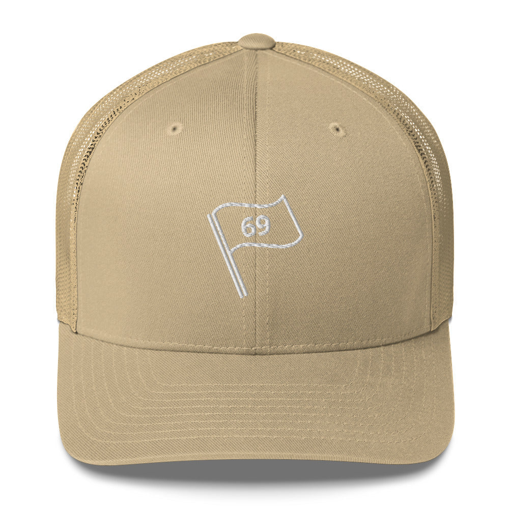 69 Flag Trucker Hat — Mesh-Back Snapback Cap