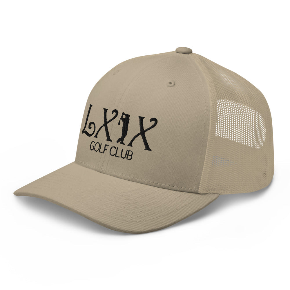 Curve Logo Trucker Hat — Mesh-Back Snapback Cap (Black Logo)