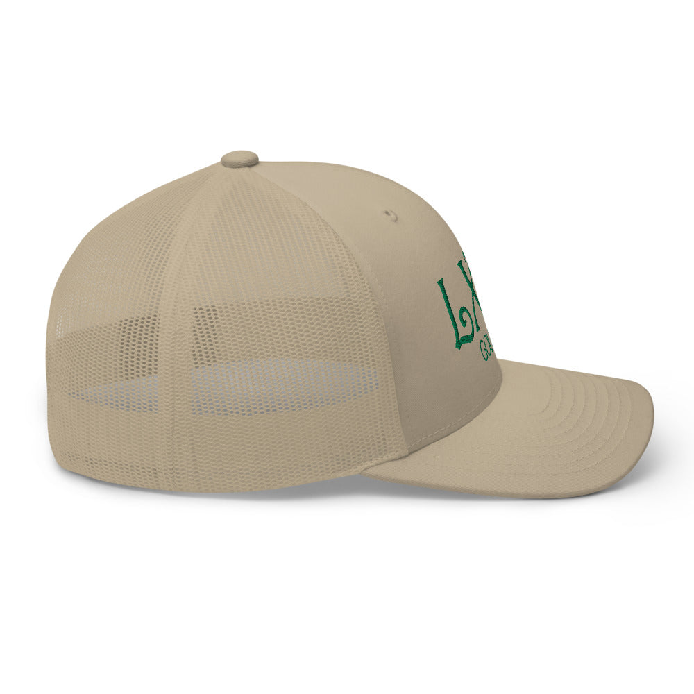 Curve Logo Trucker Hat — Mesh-Back Snapback Cap (Green Logo)
