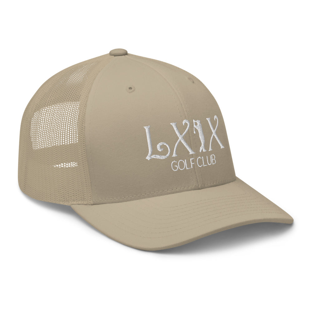 Curve Logo Trucker Hat — Mesh-Back Snapback Cap (White Logo)