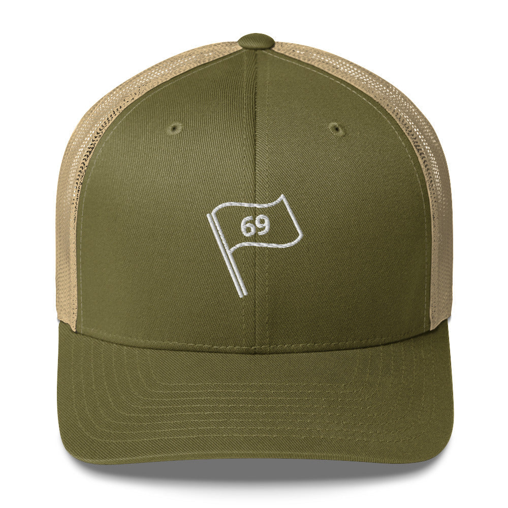 69 Flag Trucker Hat — Mesh-Back Snapback Cap