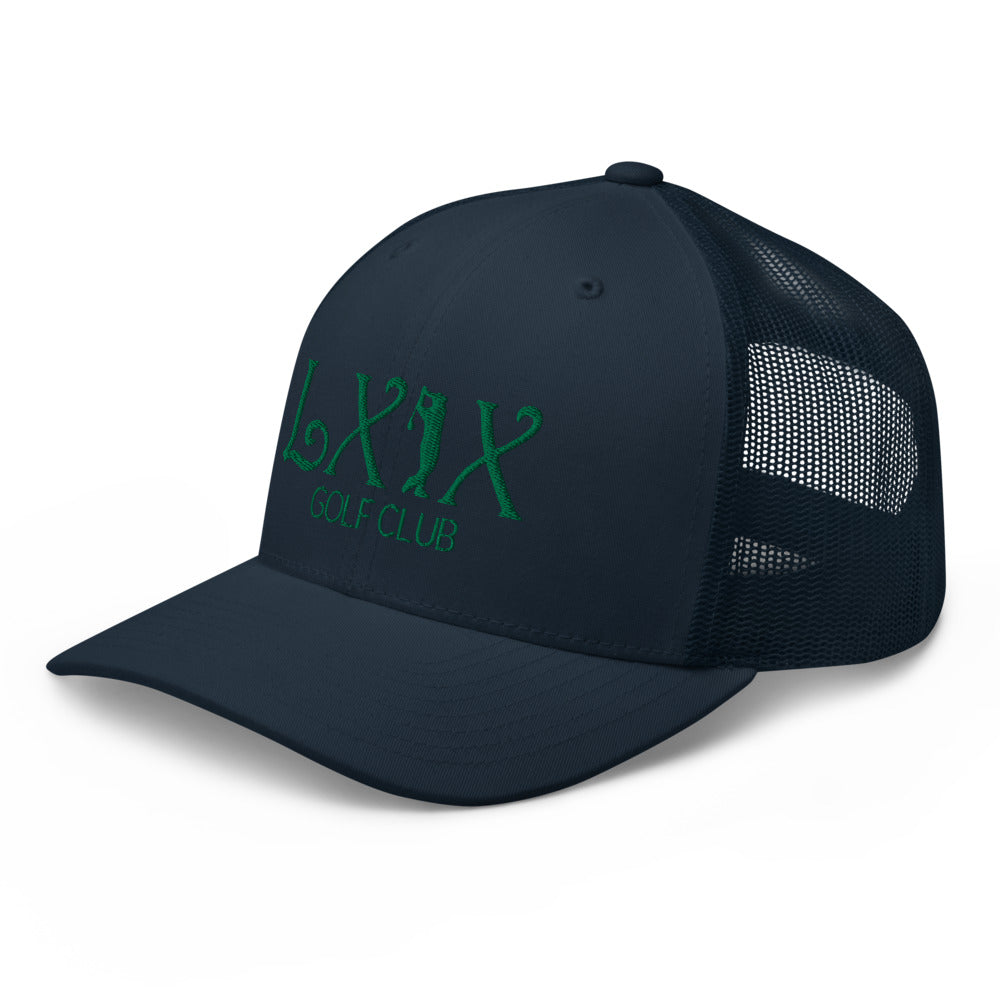 Curve Logo Trucker Hat — Mesh-Back Snapback Cap (Green Logo)