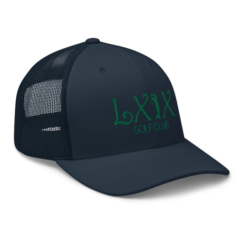 Curve Logo Trucker Hat — Mesh-Back Snapback Cap (Green Logo)