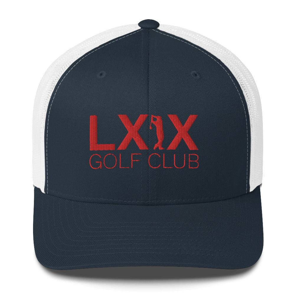 Swinger Logo Trucker Hat — Mesh-Back Snapback Cap (Red Logo)